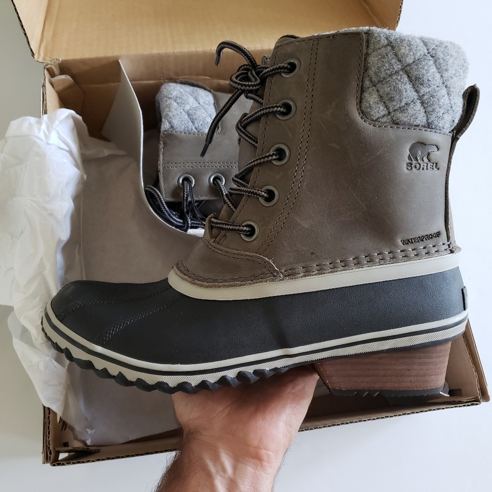 Sorel Slimpack Lace II Quarry/Black Snow Duck Boot